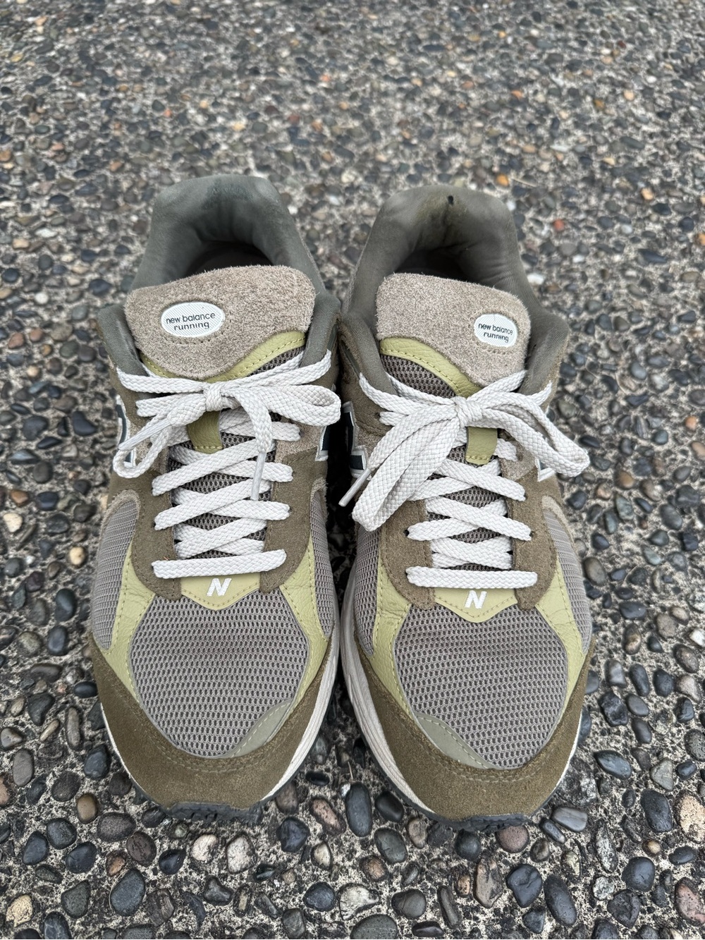 New Balance Men's Olive and Gray Athletic Sneakers